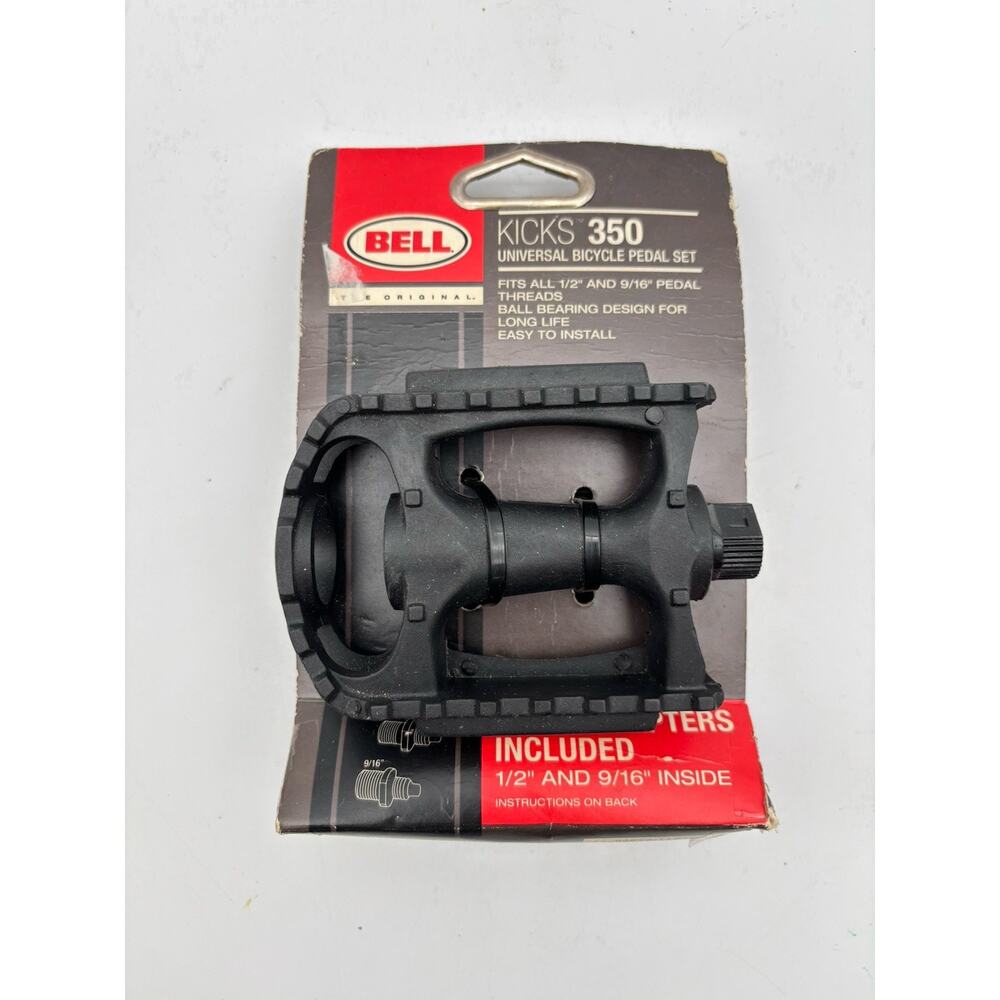 Bell Kicks 350 Universal Bicycle Pedal Set Fits 1/2"- 9/16" Black New